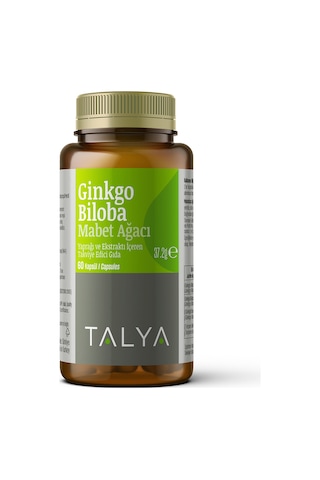 Talya Ginkgo Biloba Mabet Ağacı Yaprağı ve Ekstraktı İçeren Takviye Edici Gıda 60 Kapsül