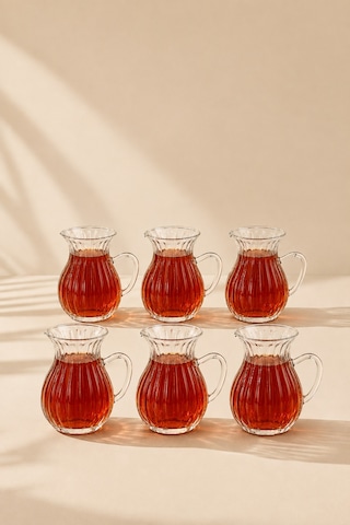 Brugge 6'lı Borosilikat Cam Çay Bardağı 180 Ml Şeffaf - 890845063 Şeffaf
