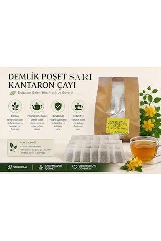 Demlik Poşet Sarı Kantaron Çayı 20'li Paket 40 Gr. 2 Gr.x 20 Adet