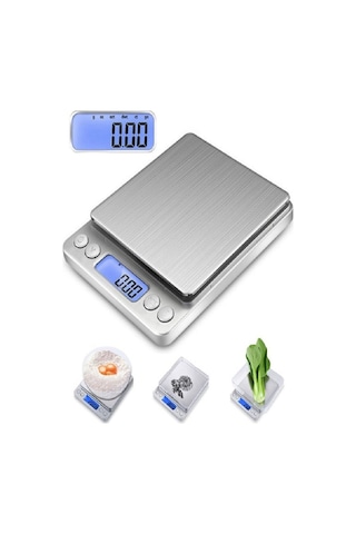 Hassas Şık Görünmlü Dijital Hassas Kuyumcu Terazisi Kare Siyah