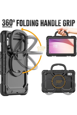 Lenovo Uyumlu Tab M9 / Lenovo Uyumlu K9 Tb310 Kickstand Case Pc+silikon Tablet Kılıf Omuz Kayışı