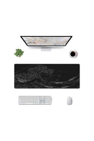 Ruicoo Japon Deniz Dalgası Tasarımı Geniş Oyun Ve Ofis Mousepad İ, 3 Mm Kaymaz Taban, 31.5 X 11.8 İnç