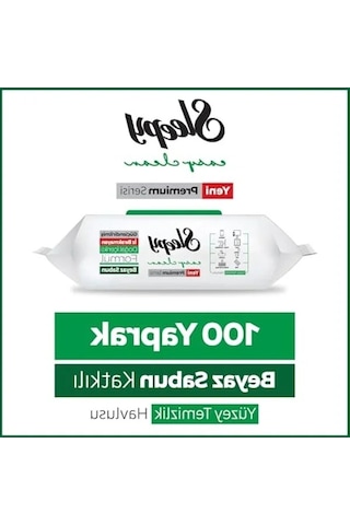 Beyaz Yüzey Temizlik Havlusu Mendili, 100 Yaprak, Sabun Katkılı