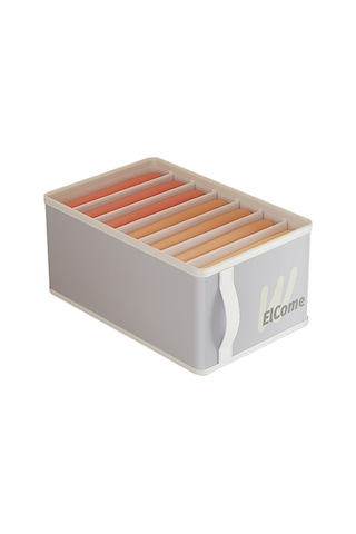 Cbtx Büyük 7 Bölmeli Katlanabilir Pe+pp Gardırop Elbise Düzenleyici Pantolon Saklama Kutusu Gri