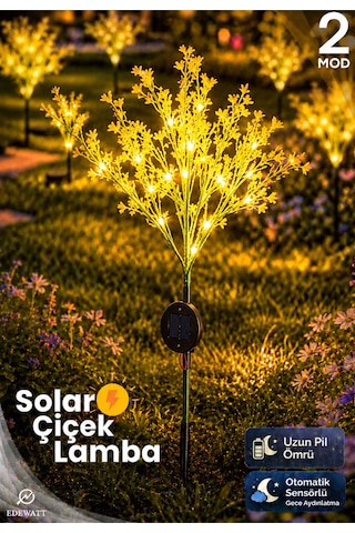Dekoratif Çiçek Görünümlü Solar Led Lamba Güneş Enerjilli Su Geçirmez Bahçe Aydınlatma Diğer