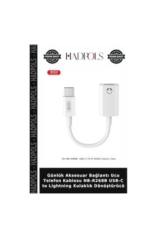 Günlük Aksesuar Bağlantı Ucu Telefon Kablosu Nb-r268b Usb-c To Lightning Kulaklık Dönüştürücü