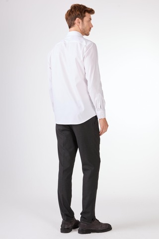 Beyaz Pamuk Regular Fit Uzun Kol Erkek Gömlek Beyaz