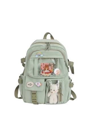 Kız Sırt Çantası Su Geçirmez Naylon Sevimli Sırt Çantası- Yeşil