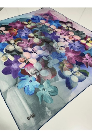 İpekal Fresh Soft Pamuk Eşarp - 05083 - 90 X 90 / 29 Gri - Mavi 29 Gri - Mavi