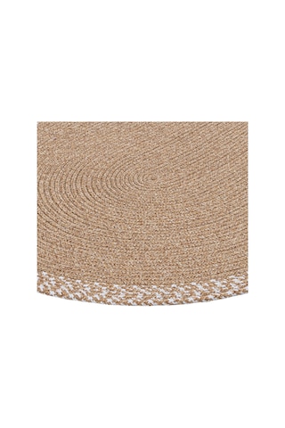 Koza Halı Cesta El Yapımı Pamuklu Natural Bej Jüt Hasır Dekoratif Kilim 903 Naturel
