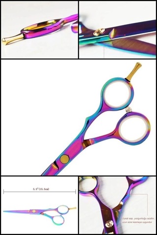 Rainbow Düz Uçlu Tek Vidalı Saç Kesim Makası 5.5 İnç Xlq576