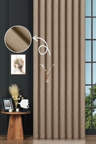 Petek Fon Perde V-1006 Koyu Krem Koyu Krem