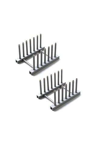 Bambu Tepsi Bulaşıklık Mutfak Depolama Gri -