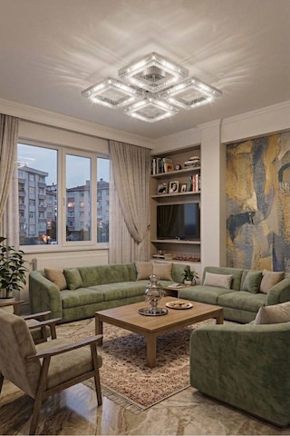 LumiaLighting Yakamoz Model Gümüş Kumandalı 4"lü Ledli 3 Renk Modu Kristal Salon Mutfak Yatak Çocuk Odası Avize