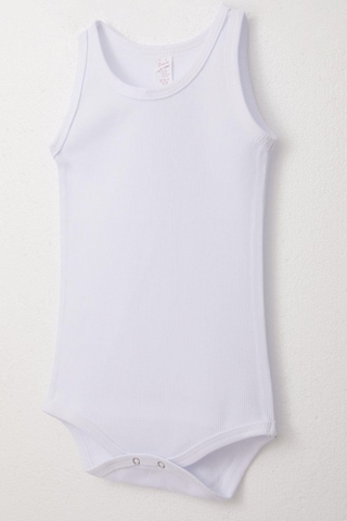 Breeze Kız Bebek Atlet Zıbın Body Çizgili 9 Ay-3 Yaş, Beyaz Beyaz