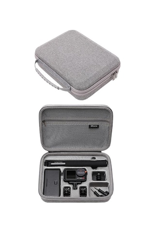 Bkano Djı Osmo Action 4/5 Pro Set Saklama Çantası Organizatör Kılıfı Sert Kılıf Çanta Gri