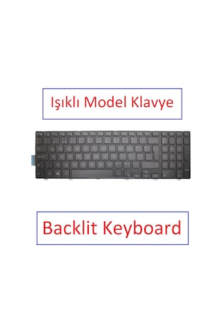 Siyah-ışıklı, Notebook Klavye - Inspiron 5755 Model P28e, P28e002 Muadili İle Uyumlu