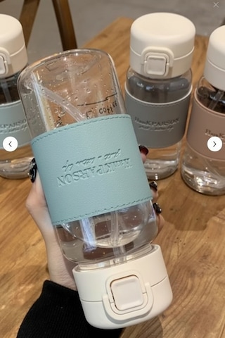 500 Ml Pipetli Plastik Suluk- Deri Kaplamalı-taşınabilir-sızdırmaz-öğrenciler Uygun Mavi