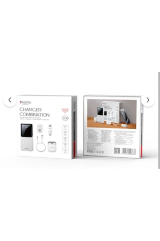 Yesido Cg10 10.000mah Dijital Powerbank 16gb Flash Bellek Airpods Uyumlu Kulaklık 12w Şarj Aleti Kablo 5in1 Set 1