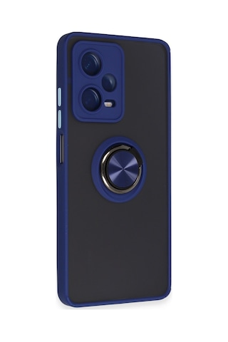 Xiaomi Redmi Note 12 5g Uyumlu Kılıf Montreal Yüzüklü Silikon Kapak - Lacivert