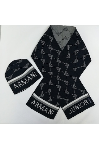 Armani Jeans Erkek Çocuk Atkı Bere Armani Junıor Kırık Beyaz