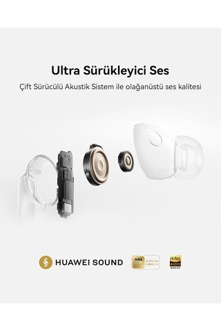 Tr Freebuds Pro 5 Kulaklık, İş Ve Ofis İçin Çift Sürücülü Yapay Zeka Gürültü Engelleme Sürükleyici Ses Ve