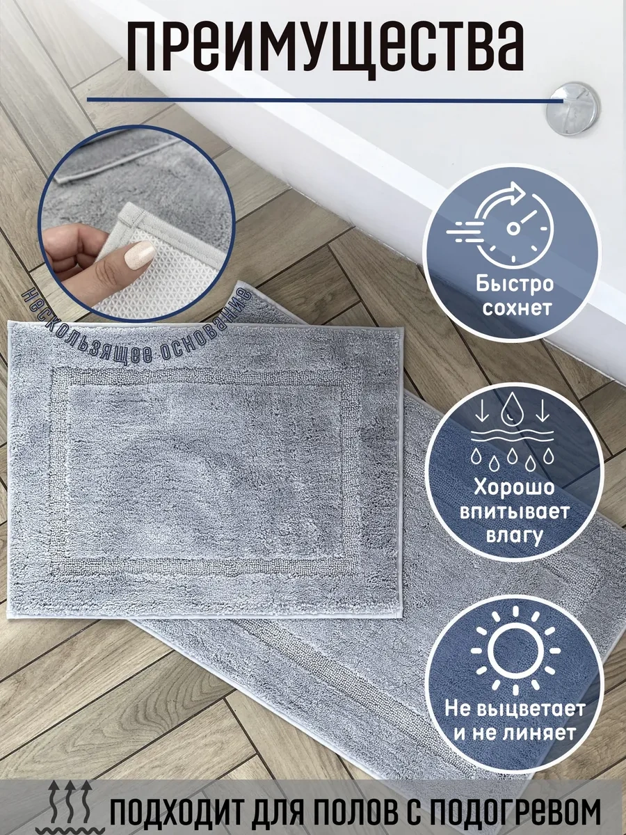 Homy Mood Banyo Ve Tuvalet İçin 2'li Kaymaz Paspas Seti 115094500 Gri