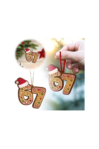 Moveevo Gen Z Ve Alpha İçin 67 Figürlü Şeker Boncuklu Akrilik Noel Dekorasyonu - Kolay Asma Özelliği İle Komik Hediye