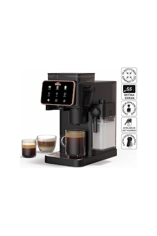 Arzum OK0047 Okka Barista Compact 1400 W Süt Hazneli 15 Bar Basınçlı Otomatik Espresso Makinesi
