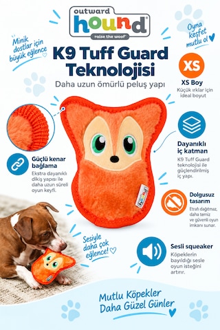 Outward Hound Durablex Fox Düdüklü Peluş Köpek Oyuncağı Xs
