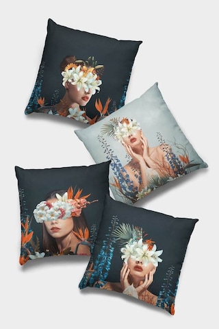 Lacivert Modern Çift Taraflı 4'lü Set Kırlent Kılıfı 4kr037n11