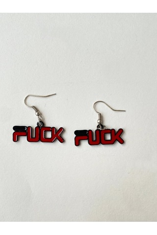 Paytak Moda F Ck Yazılı Renkli Unisex Metal Küpe Pytkkupe153 Çok Renkli