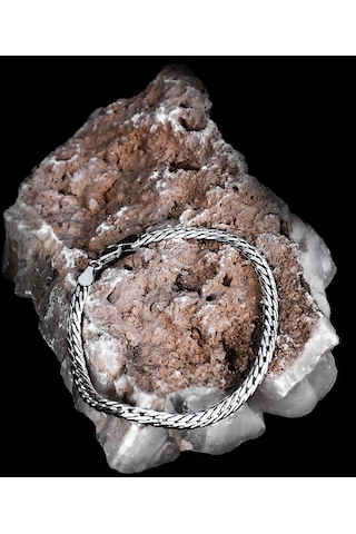Encili Silver 925 Ayar Gümüş Örgü Model Zincir Bileklik