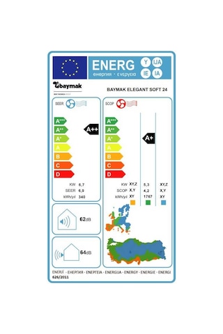 Baymak Montaj Dahil Elegant Soft 24.000 Btu A++ Inverter Klima