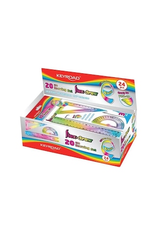 Keyroad Esnek Çizim Seti Flexible Gökkuşağı Cetvel 20 CM Çok Renkli