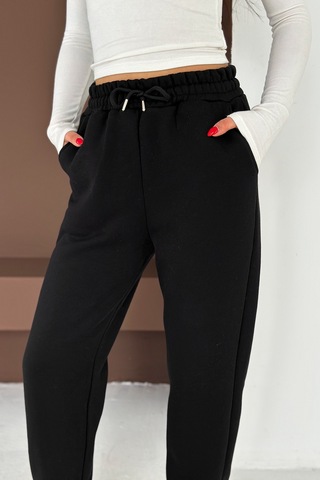 Kadın Yüksek Bel Jogger Eşofman Altı Soft Motion SiYAH