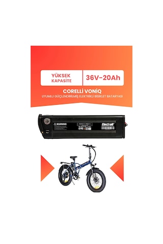 Corelli Voniq Uyumlu 36v 20ah Elektrikli Bisiklet Bataryası Siyah