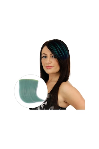 Cbtx Renk Degrade Görünmez Dikişsiz Saç Uzatma Peruk Parçası Düz Saç Parçası Renk Saç Parçası Floresan Yeşil Işık