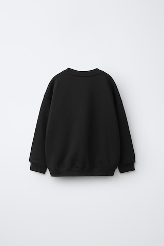 Fasardi Manifest Girls M6nifestgirls Baskılı Oversize Şardonsuz Uzun Kollu Kız Çocuk Sweatshirt Siyah