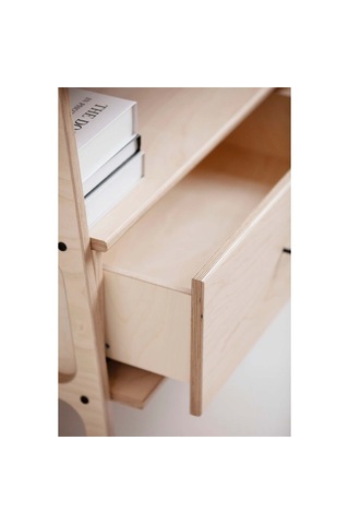 Woodesk Boulder, Ahşap Çekmeceli Kitaplık, 90x75 Natural Renk