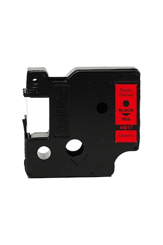 Foogy Dymo D1 Etiket Muadili 12 MM X 7 M Kırmızı-Siyah