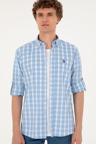 U.s. Polo Assn. Erkek Açık Mavi Gömlek Desenli 50288665-vr003 Açık Mavi