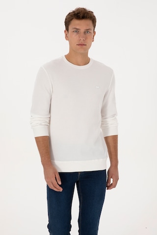 U.S. Polo Assn. Erkek Regular Fit Bisiklet Yaka Beyaz Sweatshirt 50316390-VR184