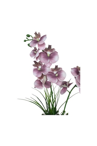 Yapay Çiçek Pudra Pembe Islak Orkide Gold Metal Saksıda Saksıda Orkide 50cm