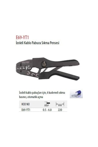 Ceta Form E69-Yt1 Izoleli Kablo Pabucu Sıkma Pensesi