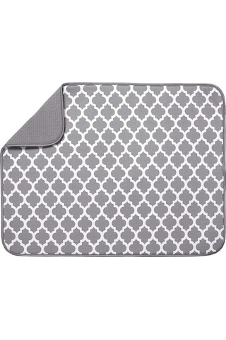 Vkemall Beyaz Örgü Desenli Çift Taraflı Mikrofiber Mutfak Kurulama Bezi, 18x24 İnç Beyaz