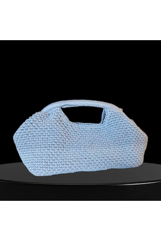 Parlak Tutmalı El Çantaları , El Yapımı Işıltılı Clutch, Örgü El Çantası Gri