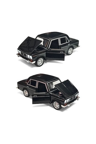 Lada Vaz 2107 Metal Diecast Model Araba 1:24 Ölçek 18cm Sesli Işıklı Çek Bırak Siyah Çok Renkli