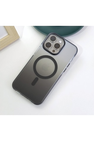 Apple Uyumlu iPhone 14 Pro Max Grace Renk Geçişli Magsafe Koruyucu Kılıf Siyah