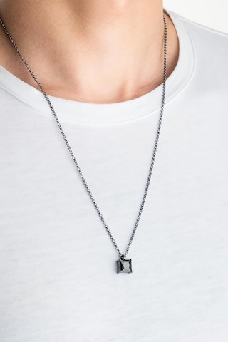 So Chıc... Zirkonu Taşlı Siyah Rodyum Kaplama 60 Cm Gümüş Erkek Kolye Siyah